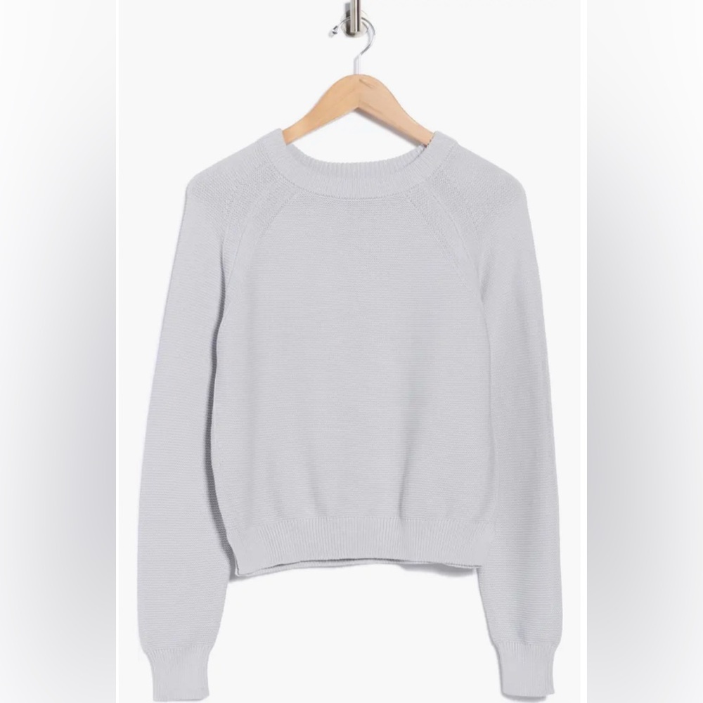 French Connection Light Gray Crew Neck Sweater 100% Cotton